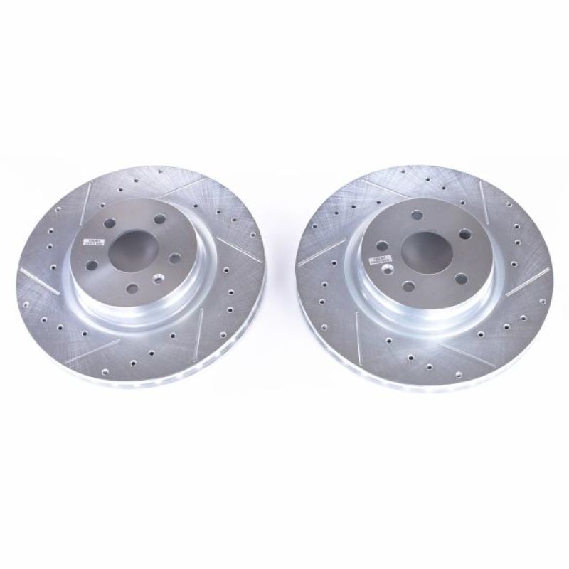 Power Stop 12-18 Tesla Model S Front Evolution Drilled & Slotted Rotors - Pair PowerStop Brake Rotors - Slot & Drilled