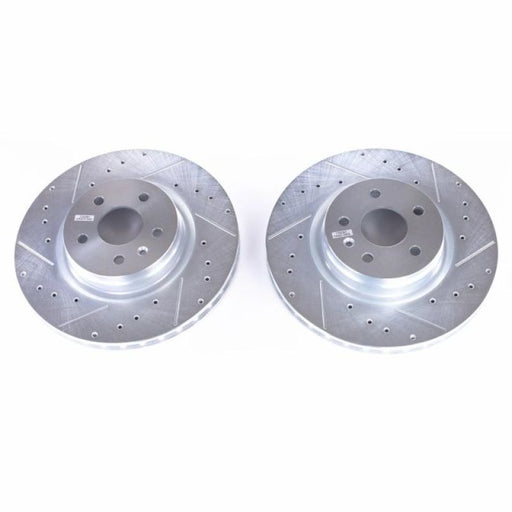 Power Stop 12-18 Tesla Model S Front Evolution Drilled & Slotted Rotors - Pair PowerStop Brake Rotors - Slot & Drilled