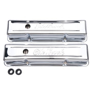 Edelbrock Valve Cover Signature Series Chevrolet 1959-1986 262-400 CI V8 Tall Chrome Edelbrock Valve Covers