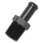 Edelbrock Hose End Straight 1/2In NPT to 1/2In Barb Black Anodize Edelbrock Fittings