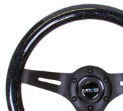 NRG Classic Wood Grain Steering Wheel (310mm) Black Sparkle w/Blk 3-Spoke Center NRG Steering Wheels