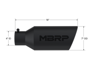 MBRP Universal Exhaust Tip 7in O.D. Rolled End 4in Inlet 18in Length - Black MBRP Tips