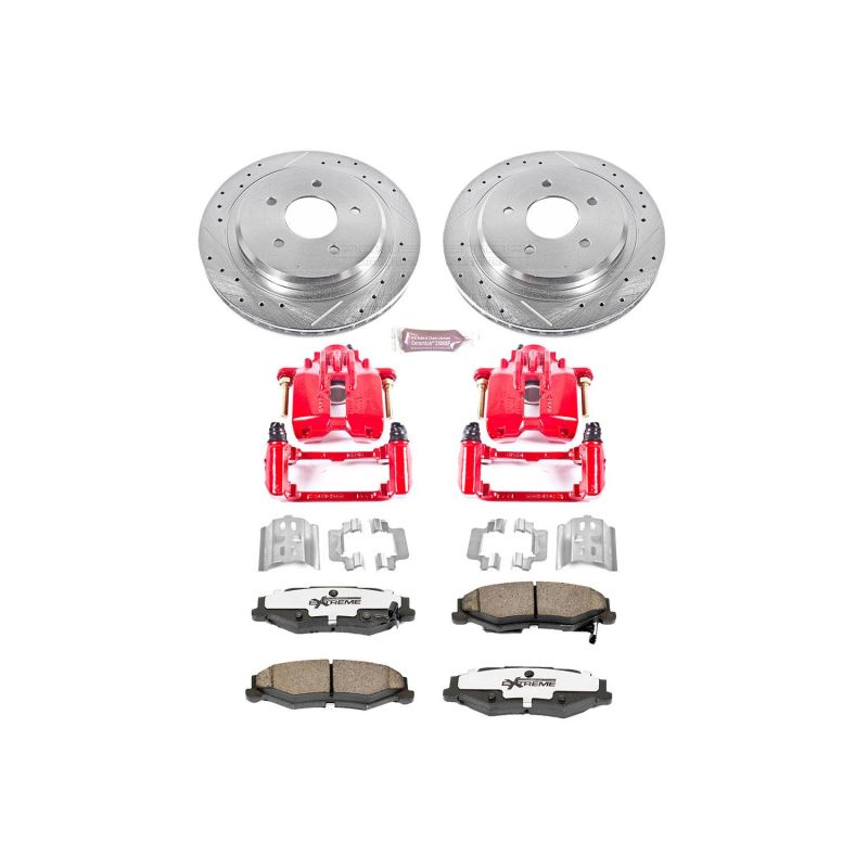Power Stop 04-09 Cadillac XLR Rear Z26 Street Warrior Brake Kit w/Calipers PowerStop Brake Kits - Performance D&S