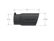 MBRP Universal Tip 6 O.D. Dual Wall Angled 5 inlet 12 length - Black Finish MBRP Tips