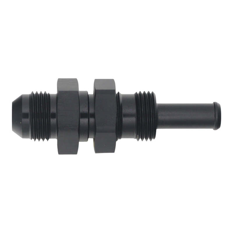 DeatschWerks 8AN Male Flare to Straight 3/8in Single Hose Barb - Anodized Matte Black DeatschWerks Fittings