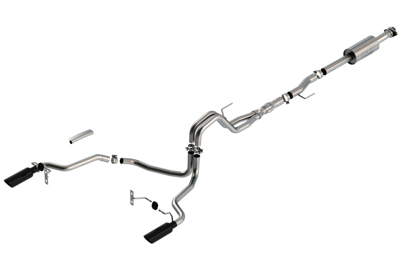 Borla F-150 2021 5.0L 4dr CC SB EC STB Lariat/KR/Platinm/LTD 3/2.25 SRE Cat-Back ATAK Black CHR Tips Borla Catback