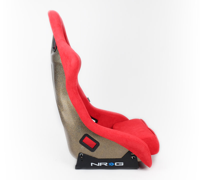 NRG FRP Bucket Seat ULTRA Edition - Large (Red Alcantara/Gold Glitter Back) NRG Race Seats