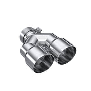 MBRP 3in ID / Dual 4in OD Out Staggered L 9.37in / R 9.87in Single Wall T304 SS Univ Exhaust Tip MBRP Tips