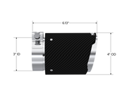 MBRP Universal Carbon Fiber Tip 3in ID / 4in OD Out / 6.13in Length Angle Cut Dual Wall MBRP Tips