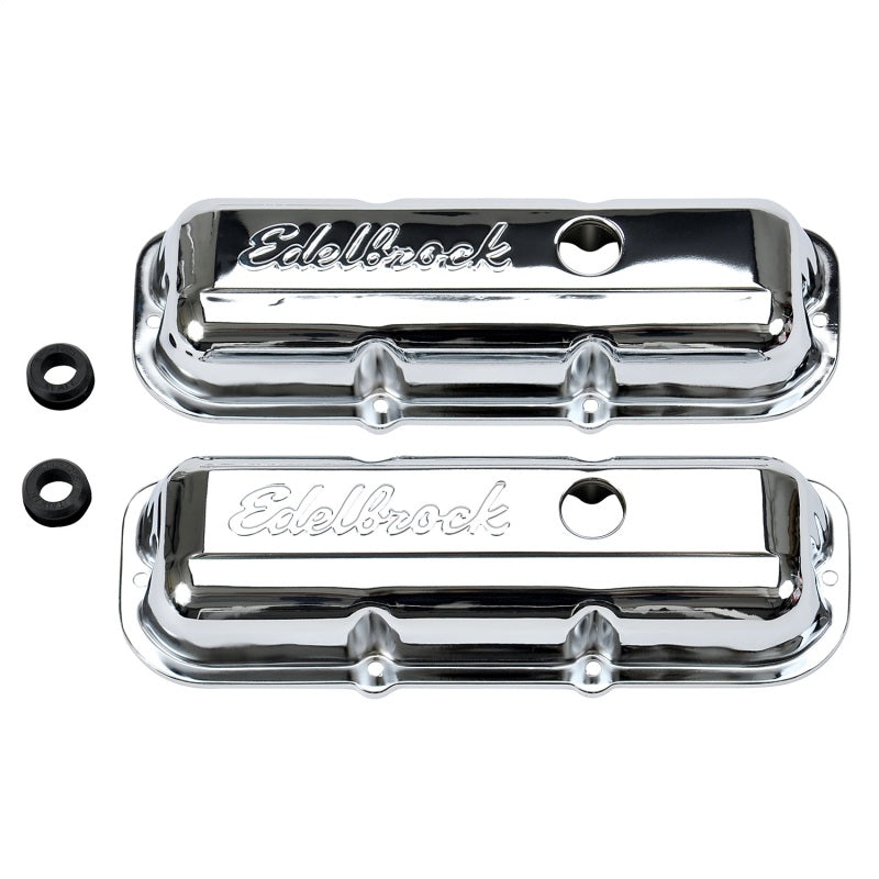 Edelbrock Valve Cover Signature Series Chevrolet 1982-1993 2 8L 60 V6 Chrome Edelbrock Valve Covers