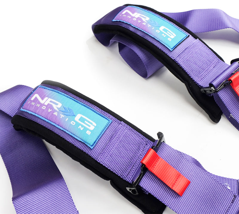 NRG SFI 16.1 5Pt 3 Inch Seat Belt Harness with Pads / Cam Lock - Purple NRG Seat Belts & Harnesses