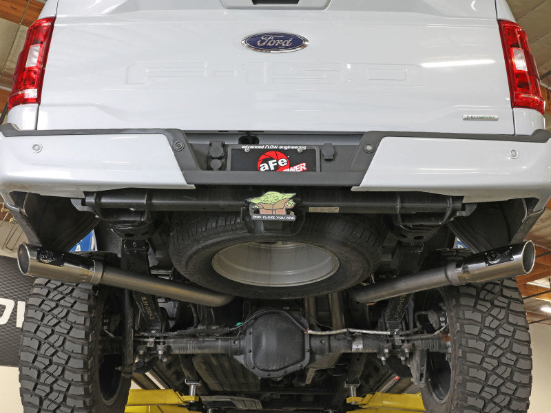 aFe Vulcan 3in 304 SS Cat-Back Exhaust 2021 Ford F-150 V6 2.7L/3.5L (tt)/V8 5.0L w/ Black Tips aFe Catback