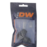 DeatschWerks 8AN ORB Male to 8AN Male Flare Low Profile 90-Degree Swivel - Anodized Matte Black DeatschWerks Fittings