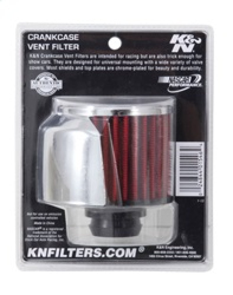 K&N 1in Flange L x 3in OD x 2.5in Height Clamp On Crankcase Vent Filter K&N Engineering Air Filters - Universal Fit