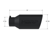 MBRP Universal Tip 8in OD Rolled End 5in Inlet 18in Length T304 - Black MBRP Tips