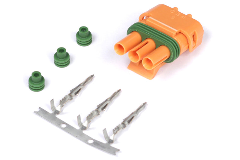 Haltech Delco Weather Pack 3 Pin GM Style MAP Sensor Connector Orange Plug & Pins Haltech Wiring Connectors