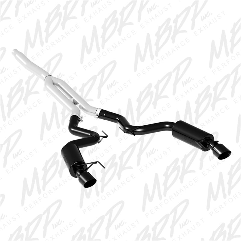 MBRP 15-19 Ford Mustang EcoBoost 2.3L Black 3in Cat Back Dual Split Rear Exit (Race Version) MBRP Catback