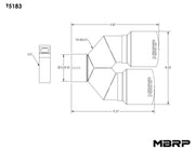MBRP 3in ID / Dual 4in OD Out Staggered L 9.37in / R 9.87in Single Wall T304 SS Univ Exhaust Tip MBRP Tips