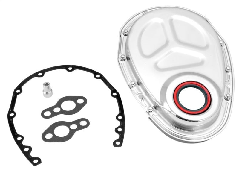 Spectre SB Chevrolet Timing Cover (Incl. Pre-Installed Seal/Gaskets/Bolts) - Chrome Spectre Timing Covers