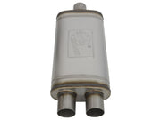 aFe MACHForce XP SS Muffler 2.5in Center Inlet / 2.5in Dual Outlets 18in L x 9in W x 4in H Body aFe Muffler
