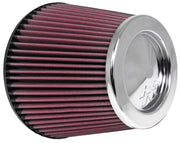 K&N Universal Chrome Filter 6in Flange ID x 7.5in Base OD x 5in Top OD x 6in H K&N Engineering Air Filters - Universal Fit