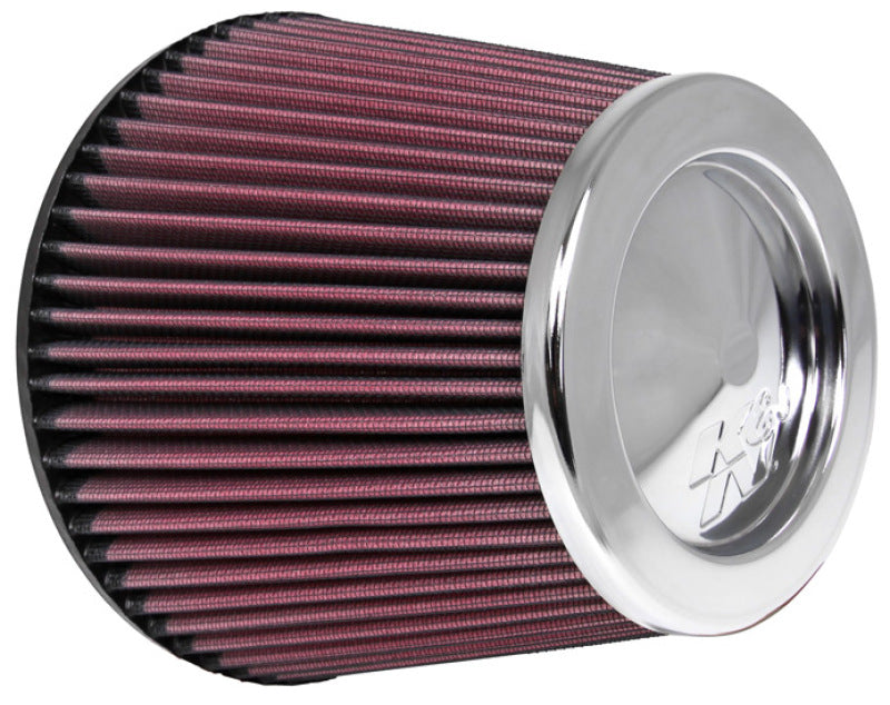 K&N Universal Chrome Filter 6in Flange ID x 7.5in Base OD x 5in Top OD x 6in H K&N Engineering Air Filters - Universal Fit