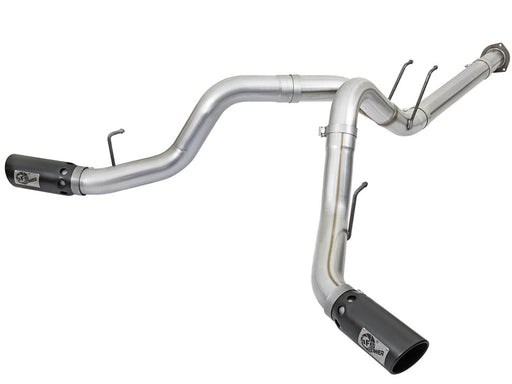 aFe ATLAS 4in DPF-Back Alum Steel Exhaust System w/Black Tip 2017 Ford Diesel Trucks V8-6.7L (td) aFe DPF Back