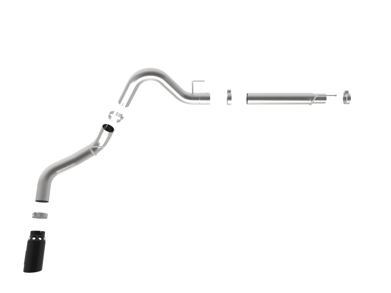 aFe Large Bore-HD 4in 409 SS DPF-Back Exh 18-19 Ford F-150 V6-3.0L (td) w/ Black Tip aFe DPF Back