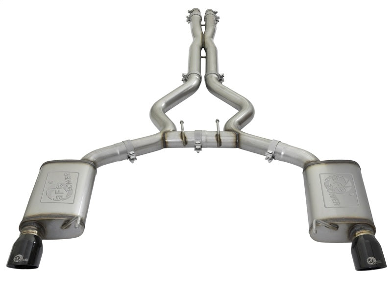 aFe MACHForce XP 3in 304 SS Cat-Back Exhausts w/ Black Tips 15-17 Ford Mustang GT V8-5.0L/V6-3.7L aFe Catback