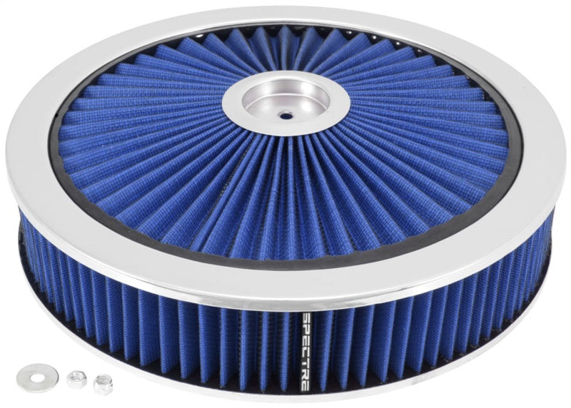 Spectre ExtraFlow HPR Air Cleaner Assembly 14in. x 3in. - Blue Spectre Air Filters - Universal Fit