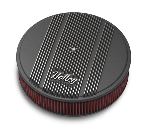 Holley Finned Vintage Style Air Cleaner - 14" Diameter x 3" Tall - Round 120-153 HOLLEY Autoparts