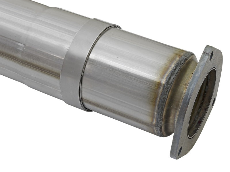 aFe ATLAS 5in DPF-Back Alum Steel Exhaust System w/Black Tip 2017 Ford Diesel Trucks V8-6.7L (td) aFe DPF Back