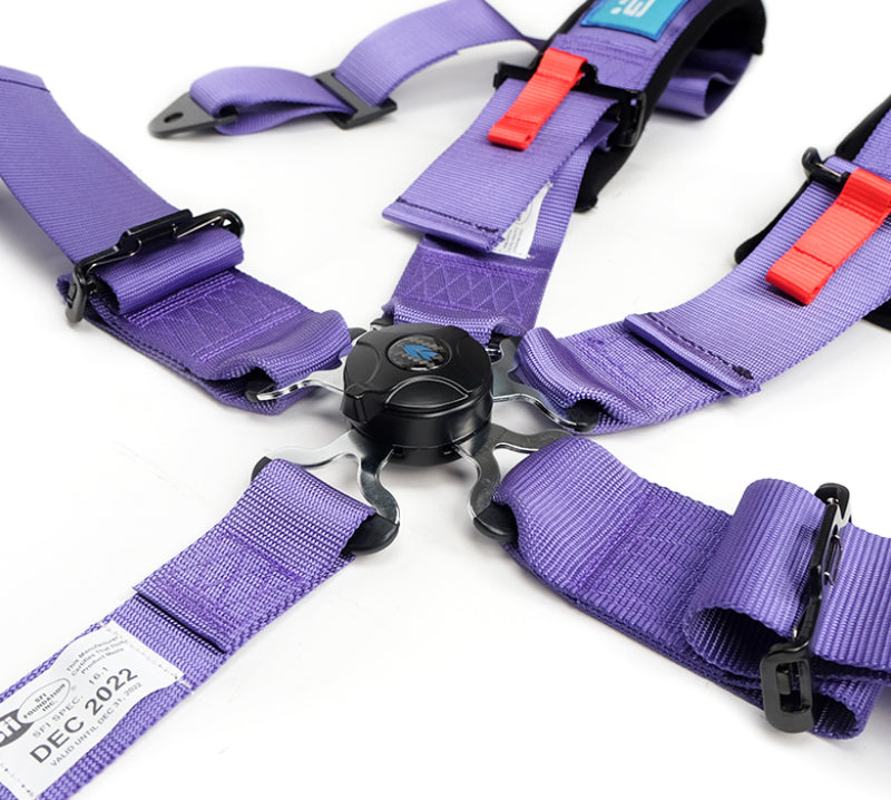 NRG SFI 16.1 5Pt 3 Inch Seat Belt Harness with Pads / Cam Lock - Purple NRG Seat Belts & Harnesses
