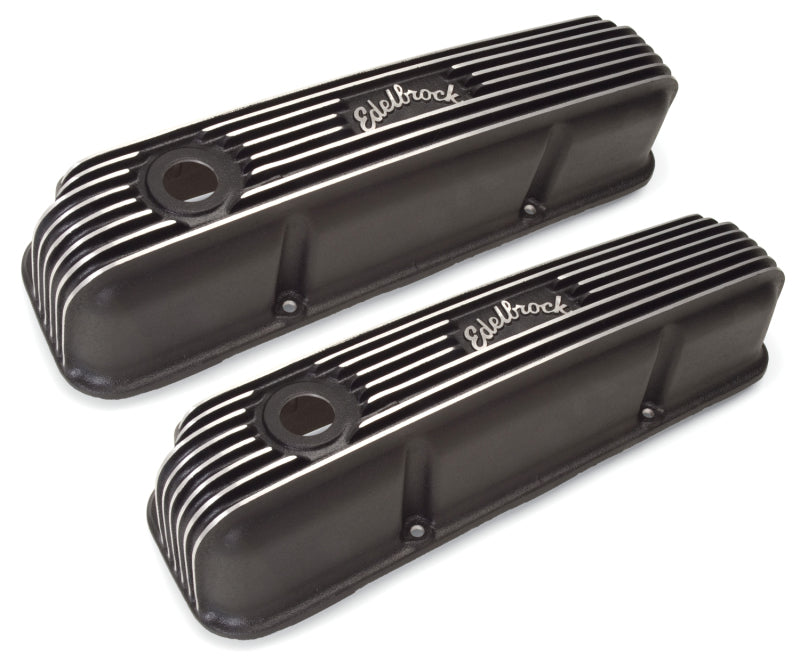 Edelbrock Valve Cover Classic Series Ford 1958-1976 FE V8 Black Edelbrock Valve Covers