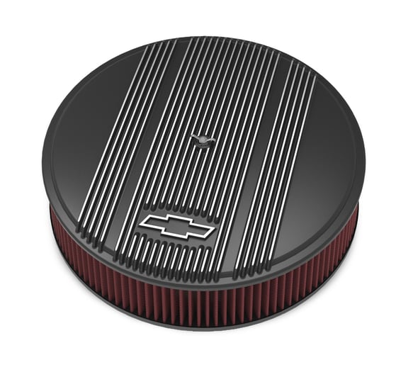 Vintage Series GM Licensed Air Cleaner - Satin Black Machined 120-172 HOLLEY Autoparts