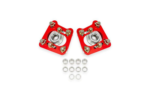 BMR 94-04 Ford Mustang Steel Caster Camber Plates - Red BMR Suspension Shock Mounts & Camber Plates