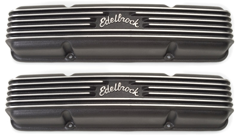 Edelbrock Valve Cover Classic Series Chevrolet 1959-1986 262-400 CI V8 Black Edelbrock Valve Covers