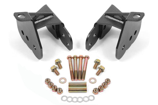 BMR 64-72 Chevy Chevelle Rear Control Arm Relocation Brackets - Black Hammertone BMR Suspension Suspension Arms & Components