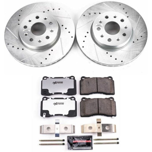 Power Stop 14-18 Cadillac CTS Front Z26 Street Warrior Brake Kit PowerStop Brake Kits - Performance D&S
