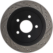 StopTech 05-10 Ford Mustang Slotted & Drilled Left Rear Rotor Stoptech Brake Rotors - Slot & Drilled