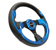 NRG Reinforced Steering Wheel (320mm) Blk w/Blue Trim NRG Steering Wheels