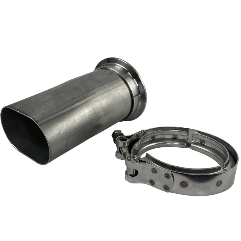 Granatelli 3in Round to 3in Oval Exhaust Pipe Adapter w/V-Band Connection Granatelli Motor Sports Exhaust Adapters