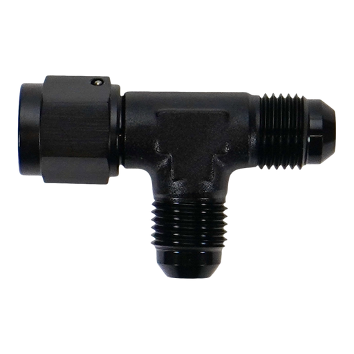 DeatschWerks 6AN Male Flare to Female Flare Swivel Tee on Straight DeatschWerks Fittings