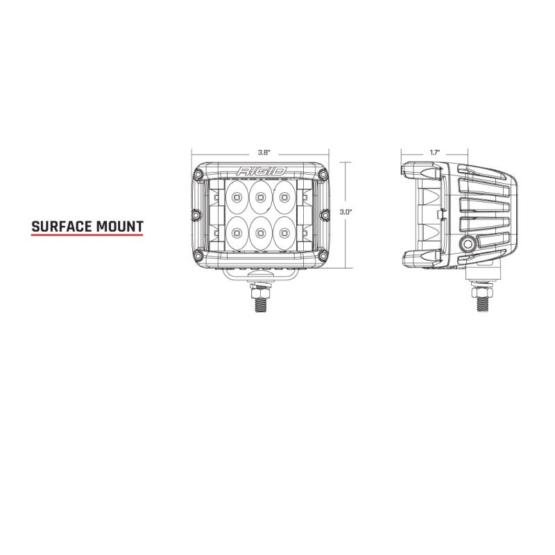 Rigid Industries D-SS Spot w/ Amber PRO Lens (Pair) Rigid Industries Light Bars & Cubes