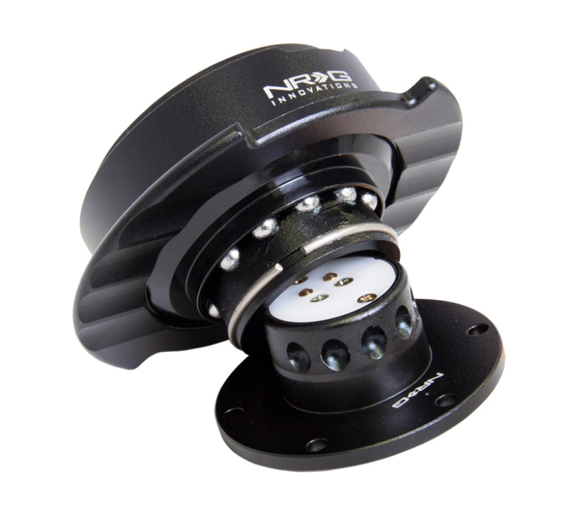 NRG Quick Release Kit Gen 2.5 - Black / Black Ring w/Finger Grooves NRG Quick Release Adapters