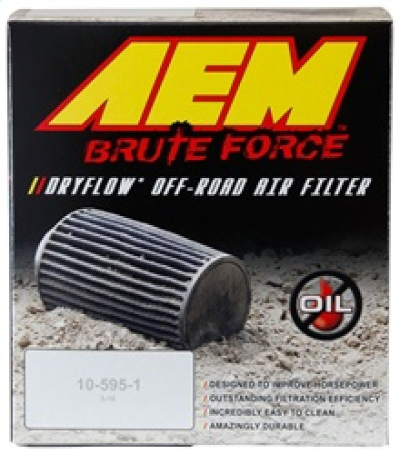 AEM Dryflow Conical Air Filter 6in Base OD x 3.5in Flange ID x 5.25in Height AEM Induction Air Filters - Universal Fit