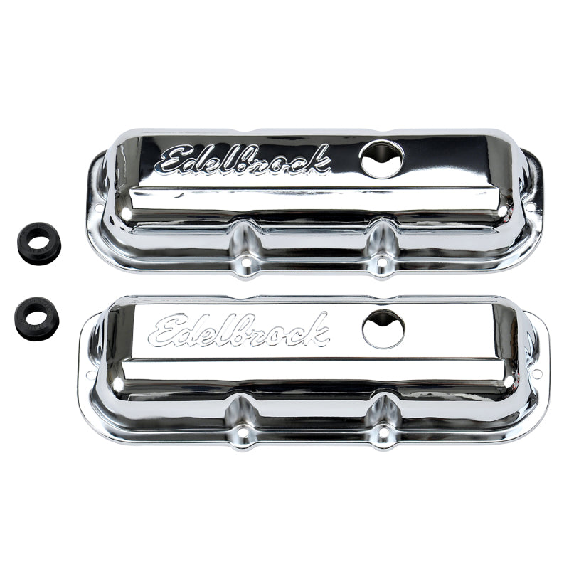 Edelbrock Valve Cover Signature Series Chevrolet 1982-1993 2 8L 60 V6 Chrome Edelbrock Valve Covers