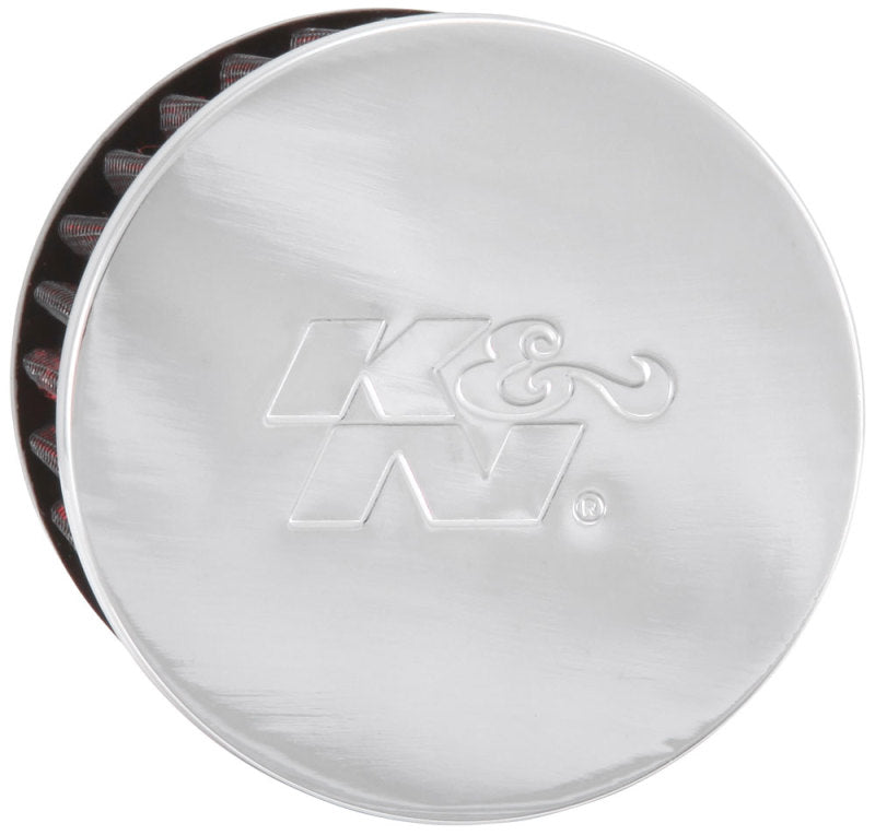 K&N 1.75in Flange ID x 3in OD x 2.5in H Chrome Finish Rubber Base Crankcase Vent Filter K&N Engineering Air Filters - Universal Fit