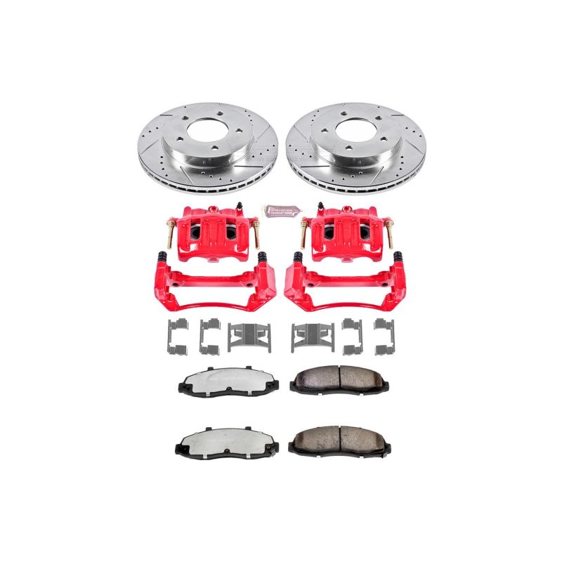 Power Stop 97-00 Ford F-150 Front Z36 Truck & Tow Brake Kit w/Calipers PowerStop Brake Kits - Performance D&S