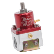 Edelbrock Fuel Pressure Regulator Carbureted 180 GPH 5-10 PSI -10 In/Out -6 Return Red/Clear Edelbrock Fuel Pressure Regulators